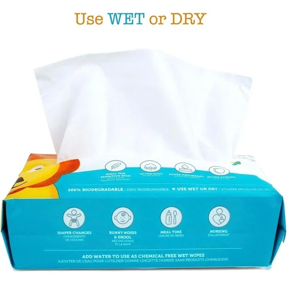 NWT Whoopsie Wipes 100% Pure Cotton Dry Baby Wipes, 2 pk. - Picture 3 of 12